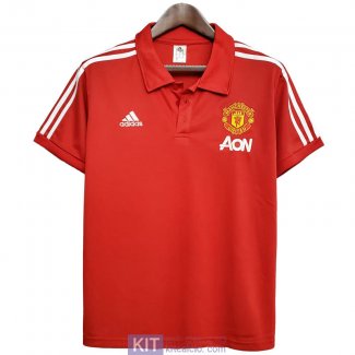 Maglia Manchester United Polo Red White 2020/2021