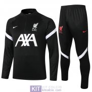 Liverpool Formazione Felpa Black + Pantaloni 2020/2021