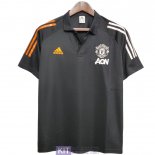 Maglia Manchester United Polo Orange Black White 2020/2021