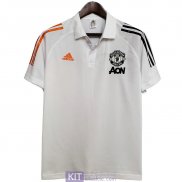 Maglia Manchester United Polo Orange White Black 2020/2021