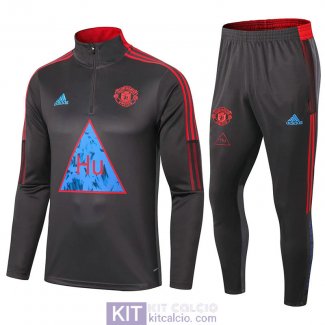 Manchester United x Humanrace Formazione Felpa Grey+ Pantaloni 2