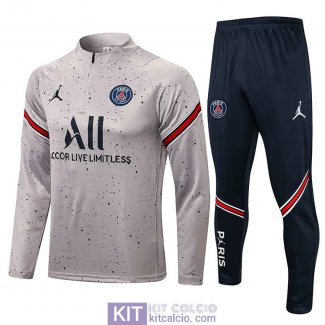 PSG Formazione Felpa Light Grey Dots + Pantaloni 2021/2022