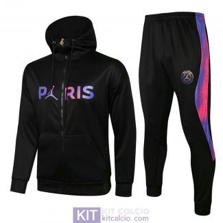 PSG x Jordan Giacca Cappuccio Black I + Pantaloni Black 2021/202