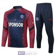 PSG Formazione Felpa Navy Red + Pantaloni 2020/2021