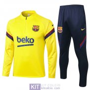 Barcelona Formazione Felpa Yellow + Pantaloni 2020/2021